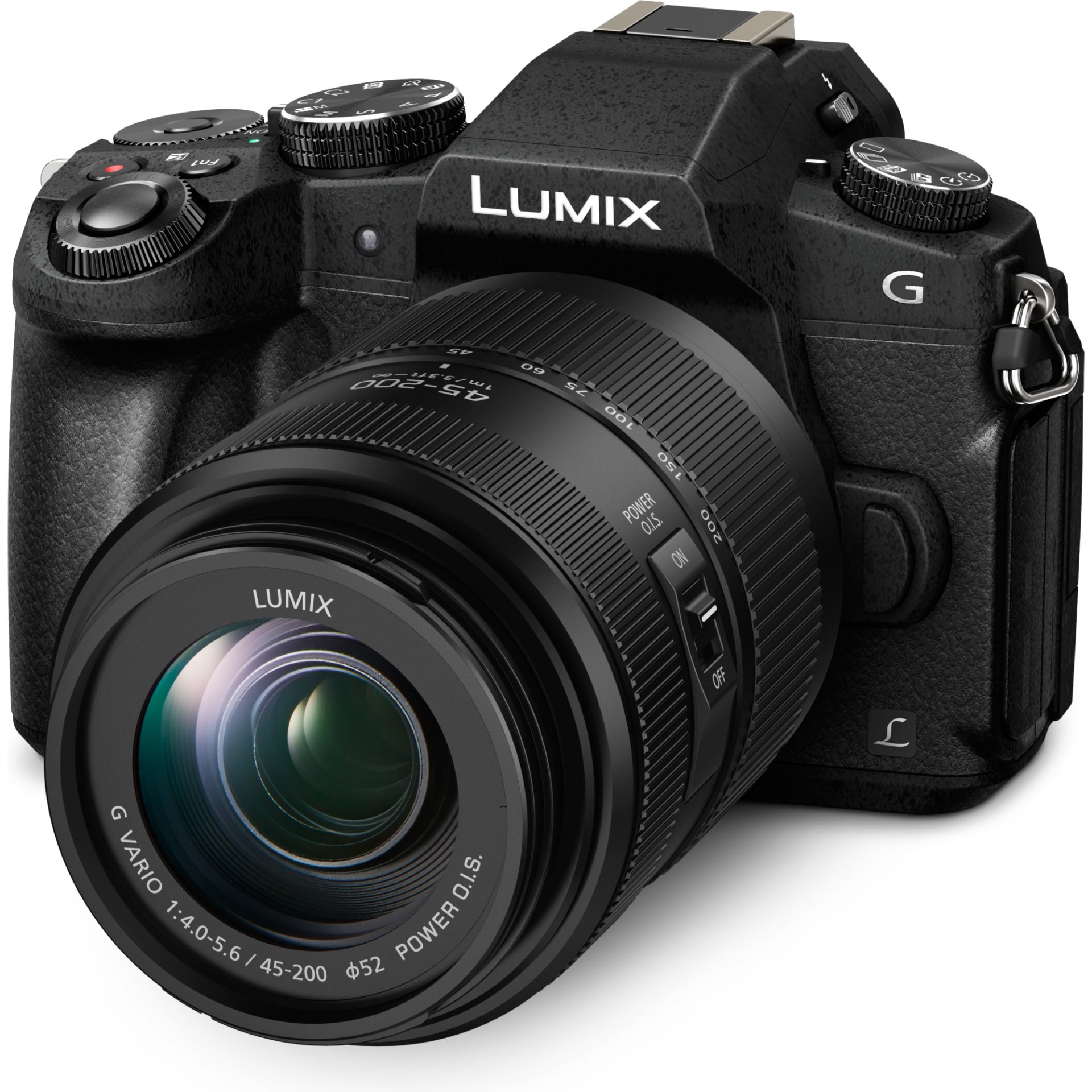 Panasonic DMC-G80W Lumix bezzrcadlový digitální fotoaparát + H-FS12060 12-60mm, F3.5-5.6 + H-FS045200 45-200mm, F4.0-5.6 (16MP, Dual I.S.2, 4K), Černá