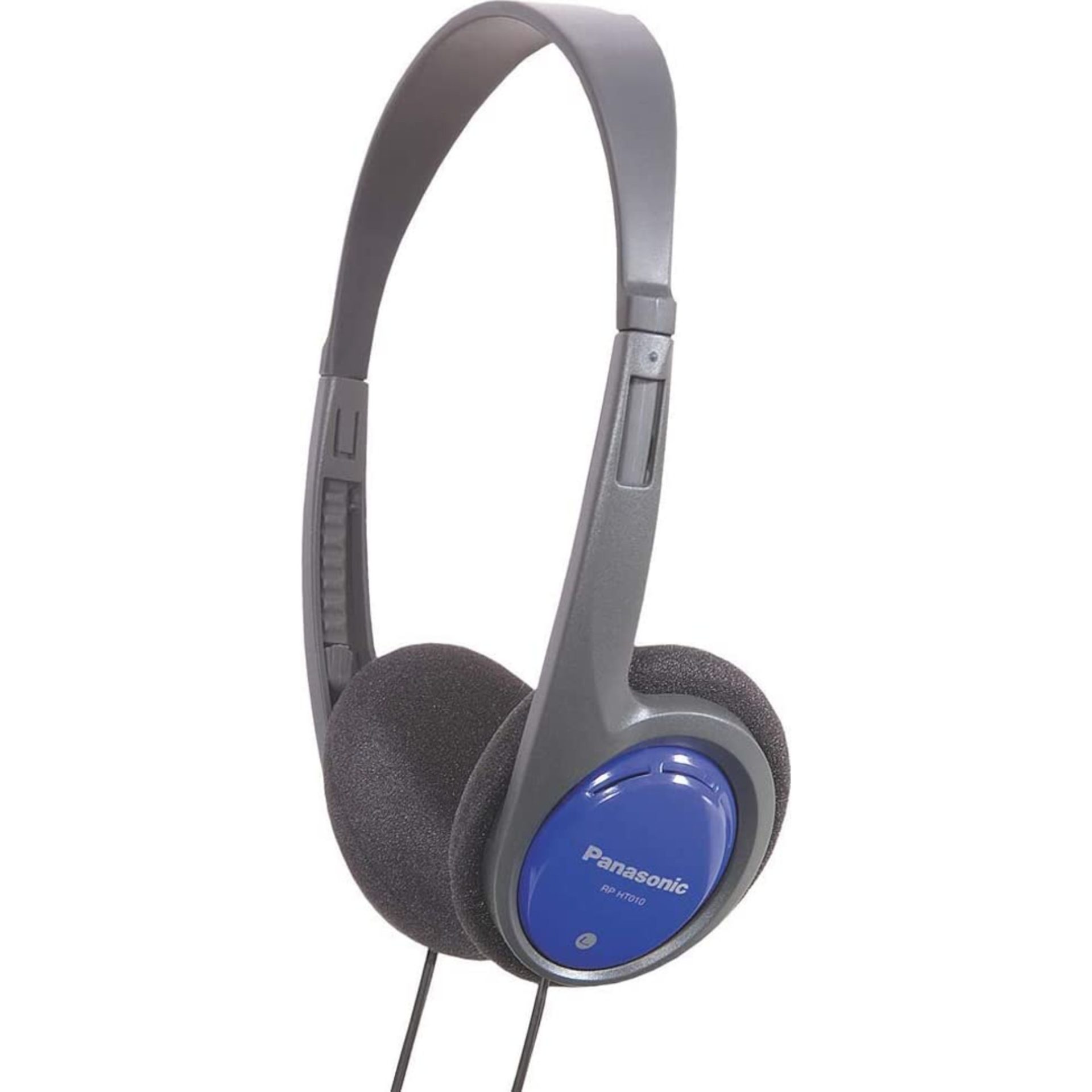 Panasonic RP-HT010 lehká sluchátka přes uši kabelová (pěnové náušníky, ergonomický hlavový most, systém XBS), modrá