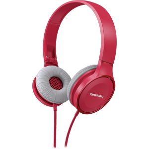 Panasonic RP-HF100 stylová kabelová sluchátka přes uši (30mm neodymový magnetický měniče, skládací dovnitř, pohodlný design), růžová