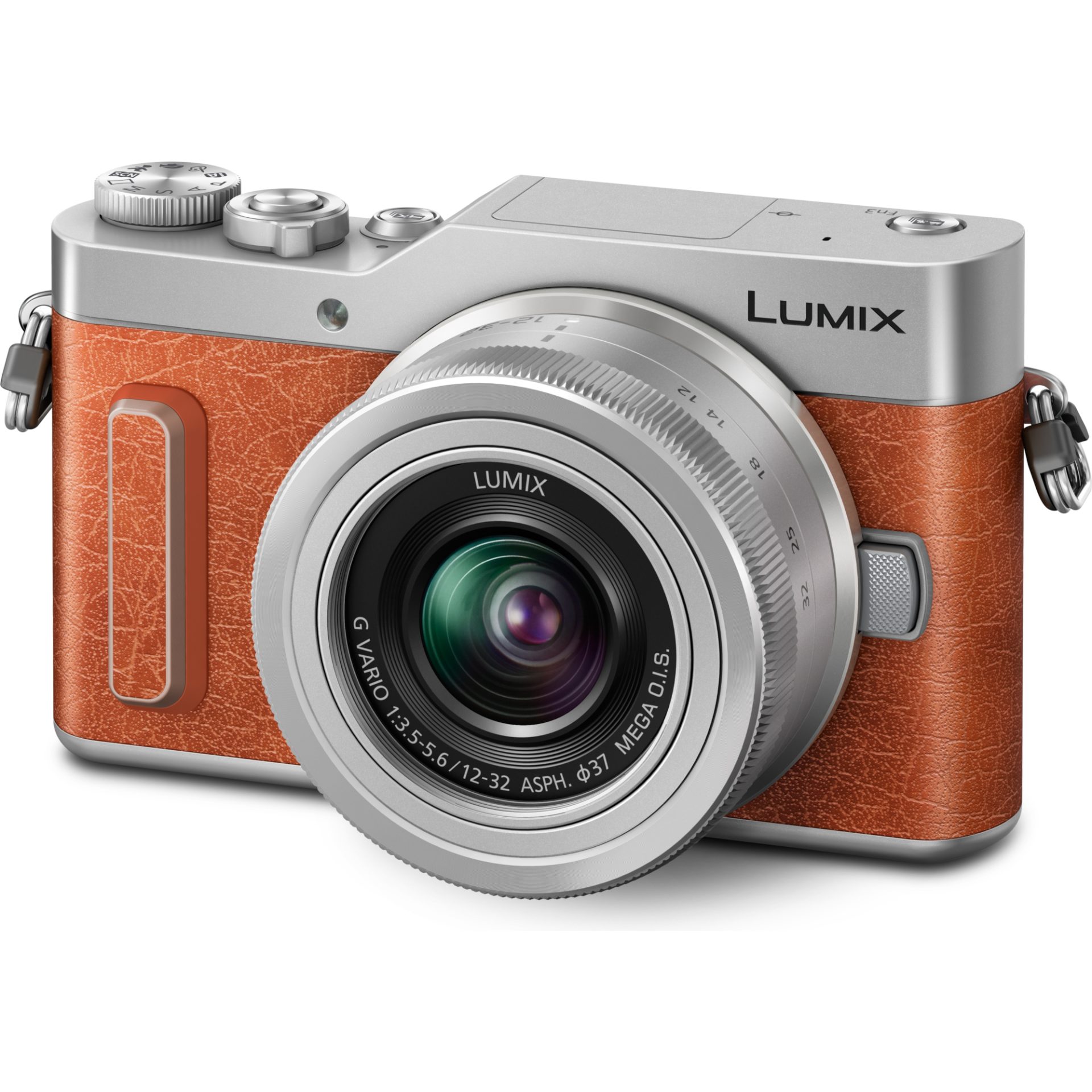 Panasonic DC-GX880K Lumix digitální fotoaparát pro blogery + H-FS12032 12-32mm, F3.5-5.6 (4K fotografie, noční autoportrétní režim, wi-fi), oranžová