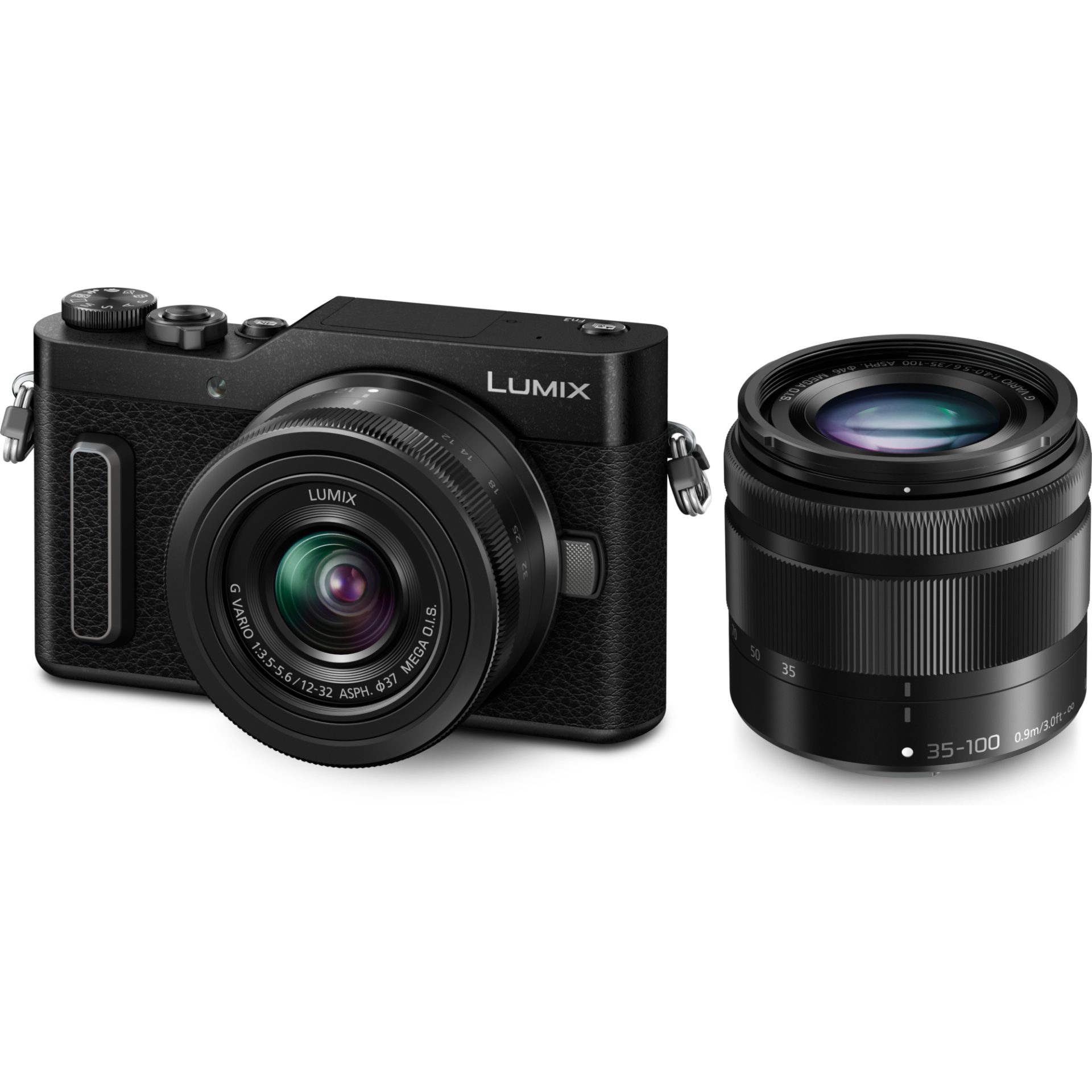Panasonic DC-GX880W Lumix digitální fotoaparát pro blogery + H-FS12032 12-32mm, F3.5-5.6 + H-FS35100 35-100mm, F4.0-5.6 (4K fotografie, wi-fi), černá