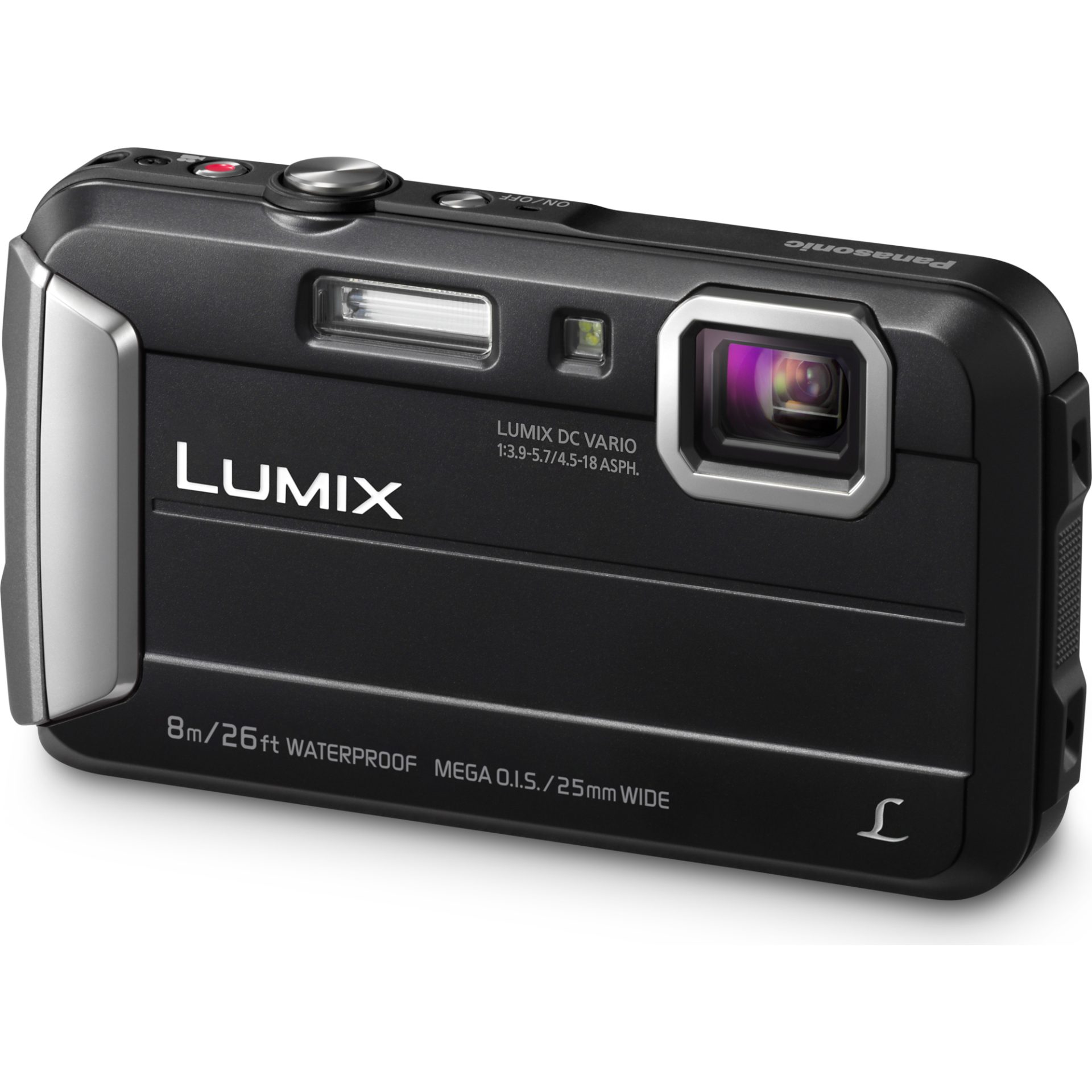 Panasonic DMC-FT30 Lumix kompaktní fotoaparát (vodotěsný až 8m, nárazuvzdorný a mrazuvzdorný, 220MB paměť, mega O.I.S., MP4 HD video), černá