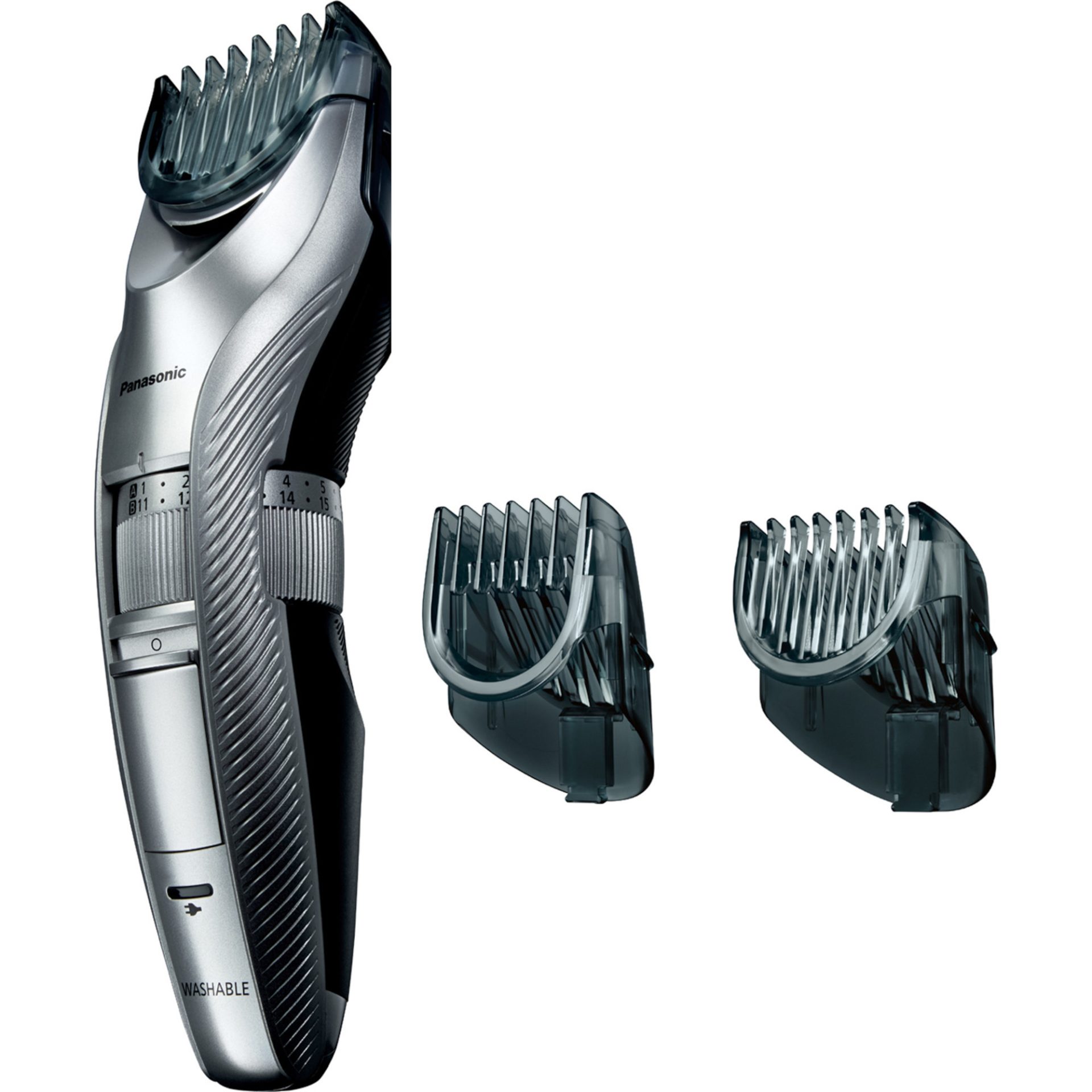 Panasonic ER-GC71 zastřihovač vlasů a vousů (39 nastavení od 0,5 do 20 mm, vodotěsný design, pohyblivé čepele s obráceným zúžením), stříbrná