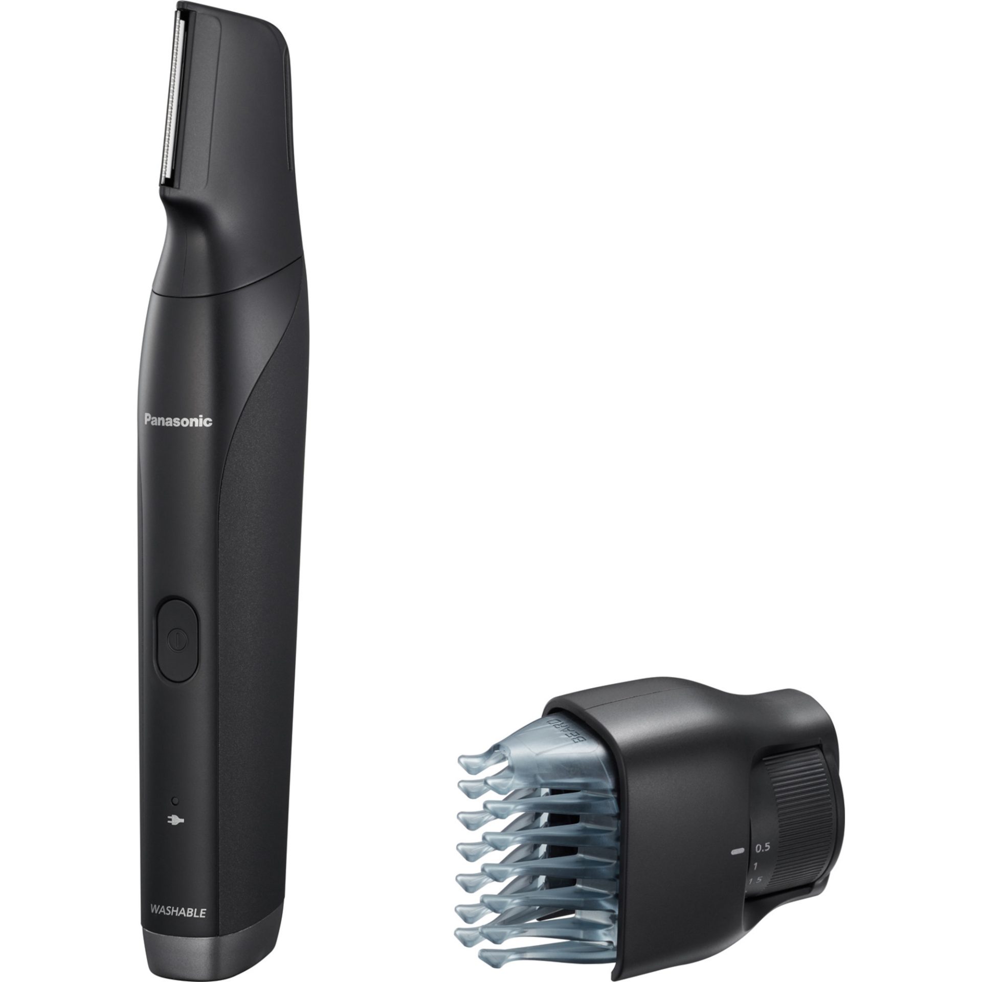 Panasonic ER-GD51 zastřihovač vlasů na obličej (20 nastavení délky v rozmezí 0,5-10 mm, hřebenový nástavec, omyvatelná pod vodou, nabíjení 1h), černá