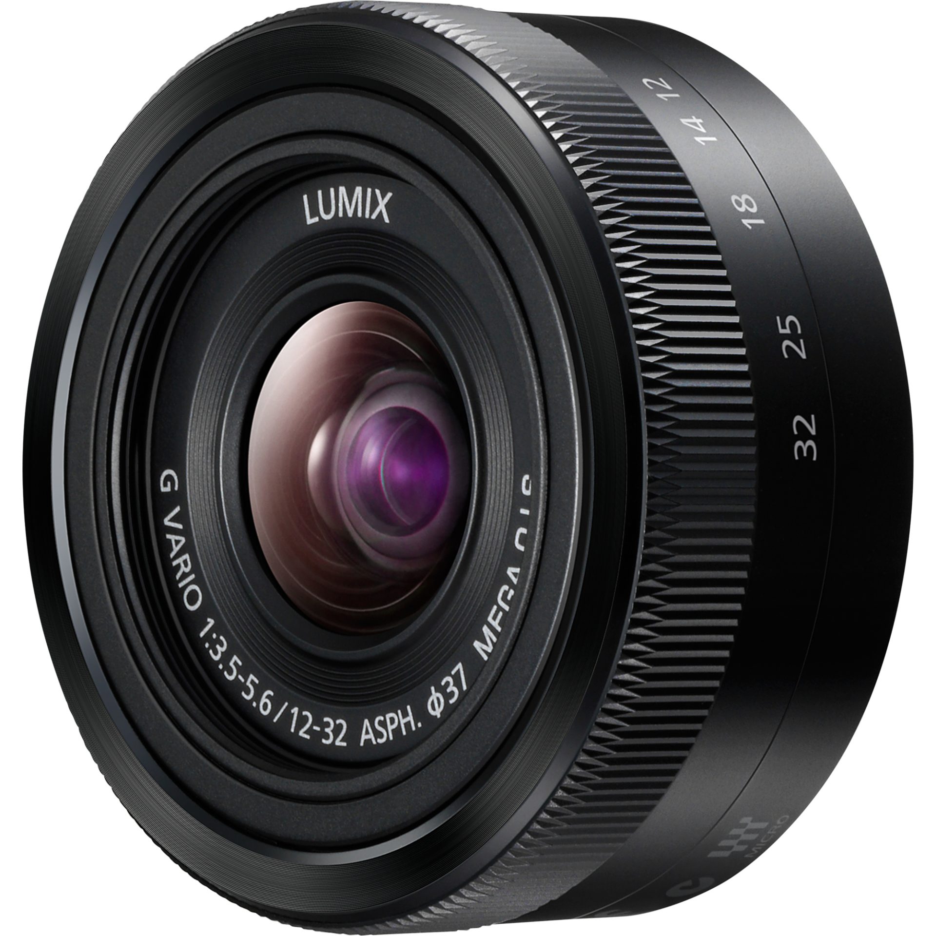 Panasonic H-FS12032 LUMIX G VARIO zoom objektiv (12-32mm/24-64mm, F3.5(Wide) – F5.6(Tele), filtr 37 mm/1.5\