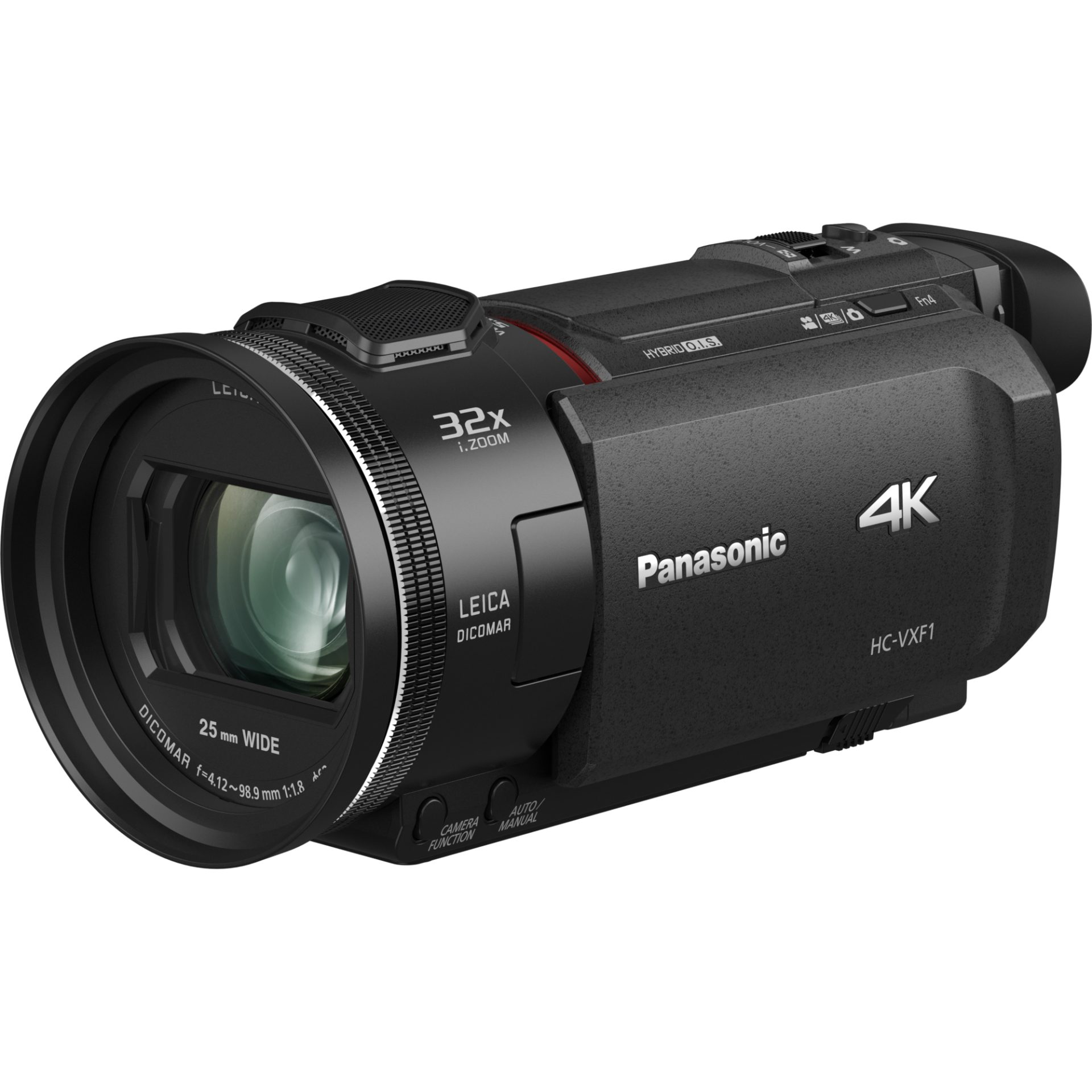 Panasonic HC-VXF1 4K Ultra HD kamera (velký MOS senzor, objektiv LEICA Dicomar, širokoúhlý 25 mm, 24x optický zoom, EVF hledáček, HYBRID I.O.S.+), čer