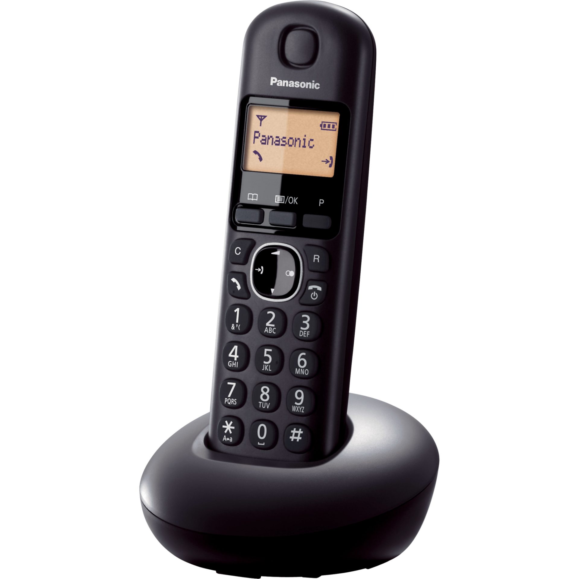 Panasonic KX-TGB210 digitální bezdrátový telefon (LCD v 16 jazycích, telefonní seznam pro 50 čísel, dlouhá pohotovostní doba baterie), černá