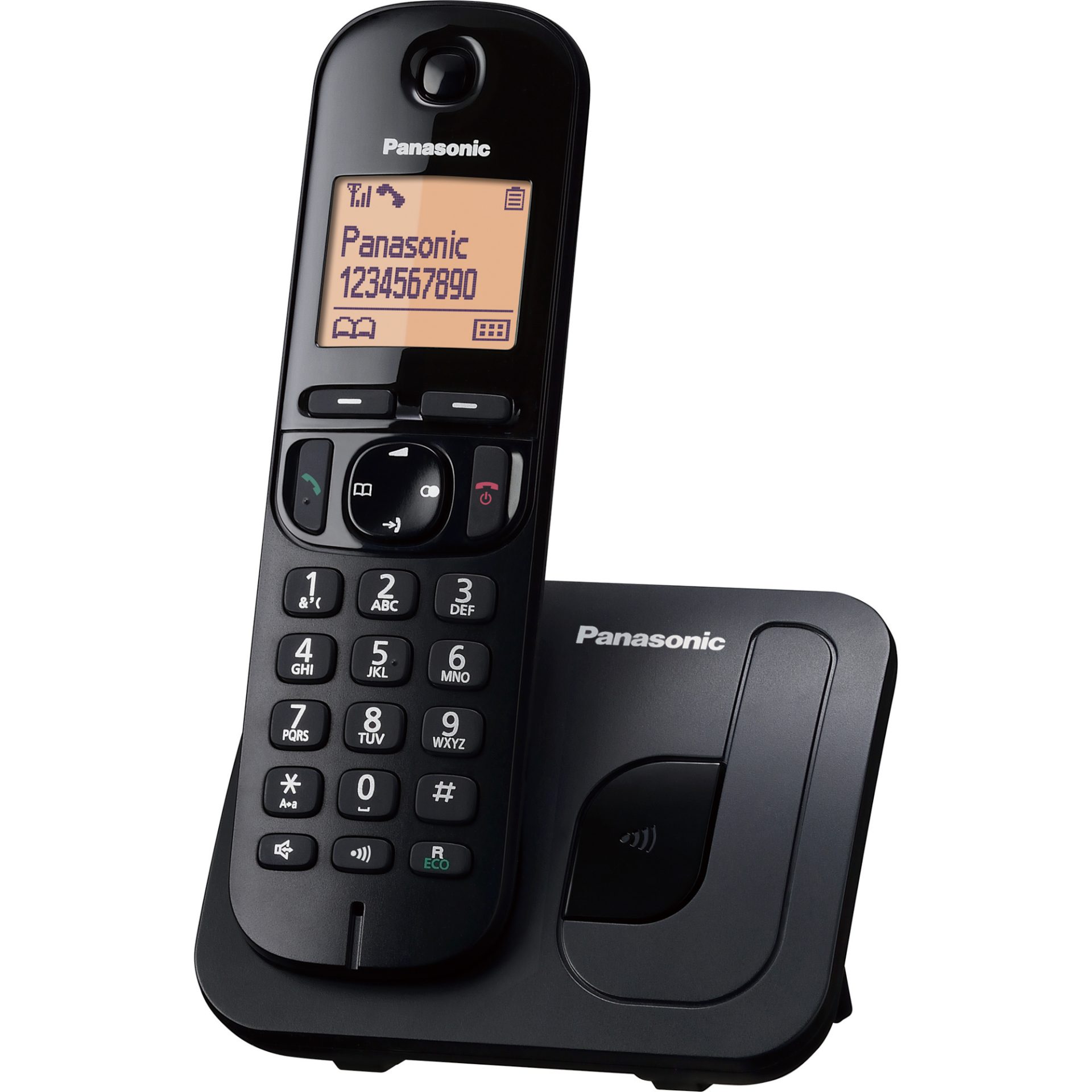 Panasonic KX-TGC210 digitální bezdrátový telefon (režim ECO, blokování nežádoucích hovorů, telefonní seznam pro 50 jmen a čísel), černý