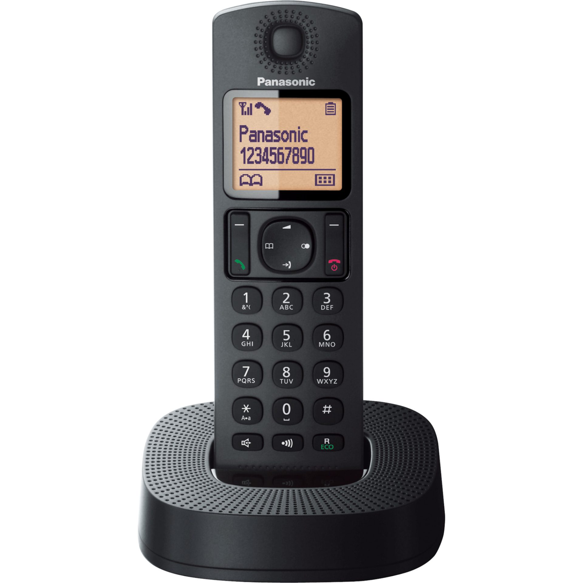 Panasonic KX-TGC310 digitální bezdrátový telefon (Režim Eco, blokování nežádoucích hovorů, telefonní seznam 50 položek, hands-free), černý