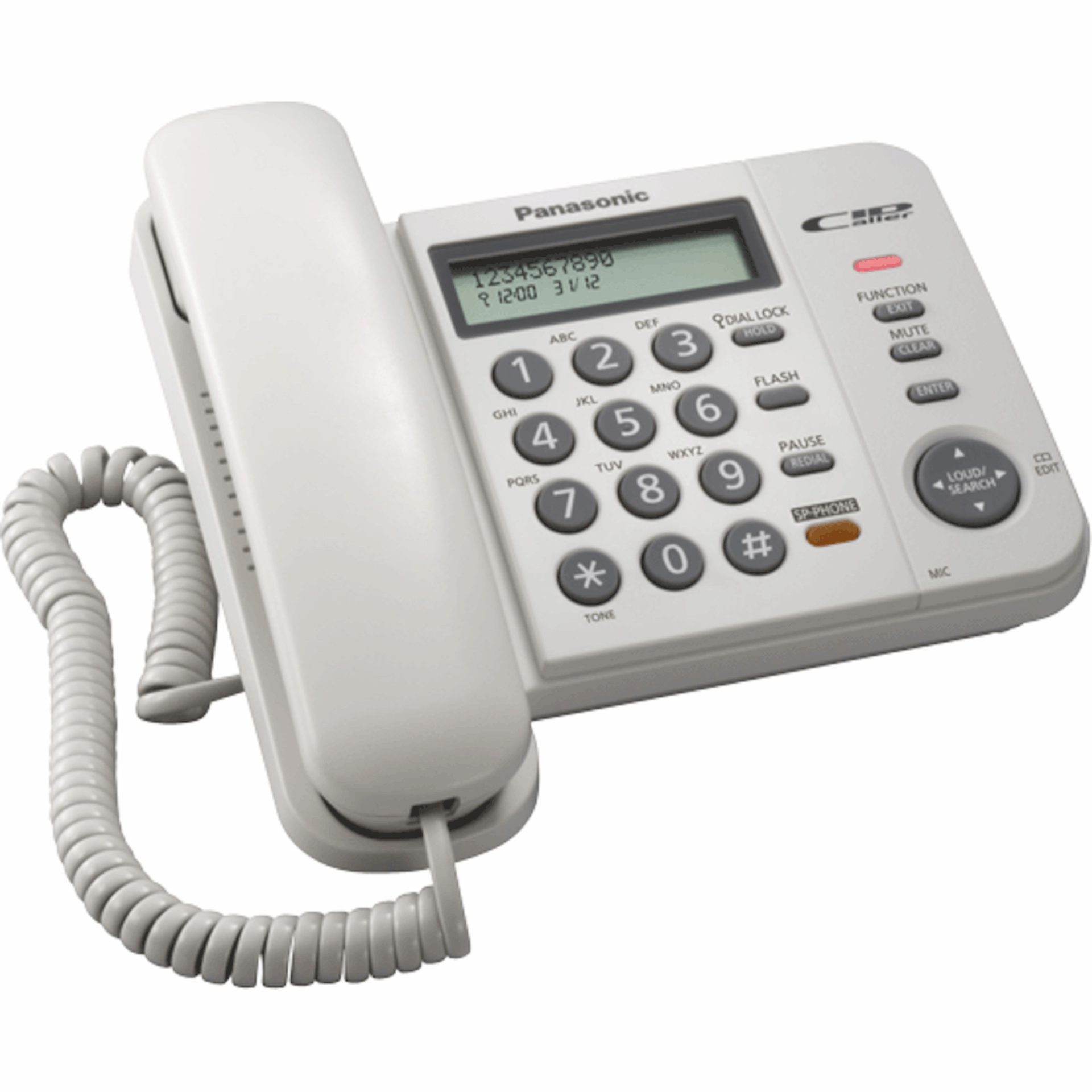 Panasonic KX-TS580 integrovaný telefonní systém (dvouřádkový LCD displej, telefonní seznam, kompatibilní s ID volajícího), bílá