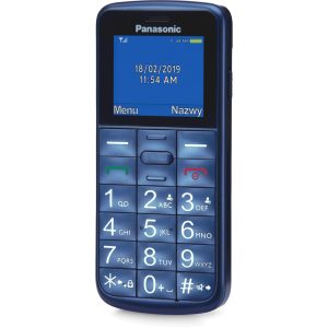 Panasonic KX-TU110 mobilní telefon pro seniory (prioritní hovory, jasný barevný TFT LCD displej, velká tlačítka, LED), modrá