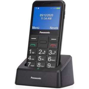 Panasonic KX-TU155 mobilní telefon pro seniory (prioritní hovory, přehledný 2,4" displej, podsvícená tlačítka, jasná LED svítilna), černá