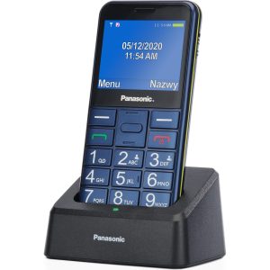 Panasonic KX-TU155 mobilní telefon pro seniory (prioritní hovory, přehledný 2,4" displej, podsvícená tlačítka, jasná LED svítilna), modrá