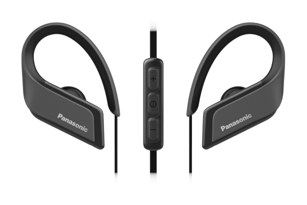 Panasonic RP-BTS35 bezdrátová sportovní sluchátka (klip 3D-Flex, rychle padnoucí seřizovač, odolný proti potu, silný basový zvuk), černá