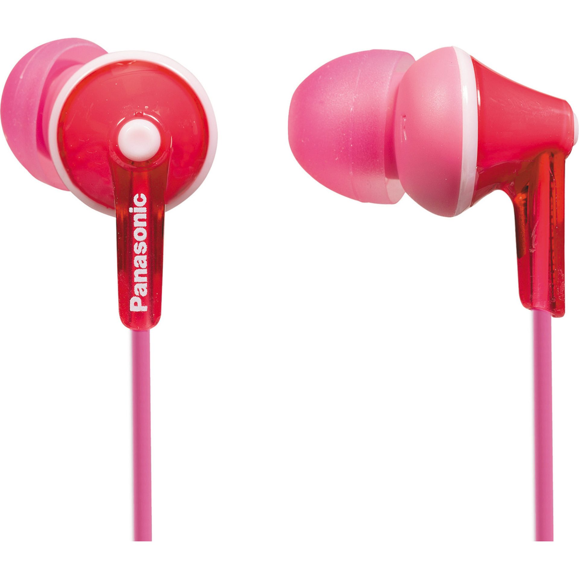 Panasonic RP-HJE125 kabelová sluchátka do uší (9mm měniče, design ErgoFit, 3 páry měkkých sluchátek, kabel délky 1,1m), růžová