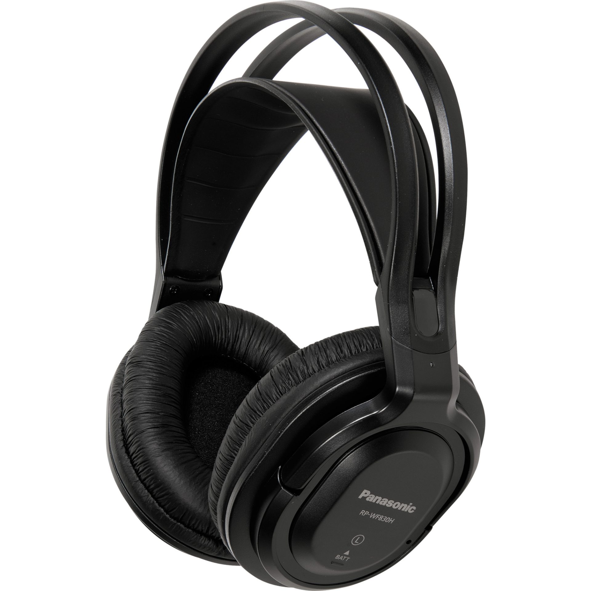 Panasonic RP-WF830 bezdrátová sluchátka do uší (vzdálenost až 100 m i přes stěny a podlahy, stojan vysílače a nabíječku v ceně), černá