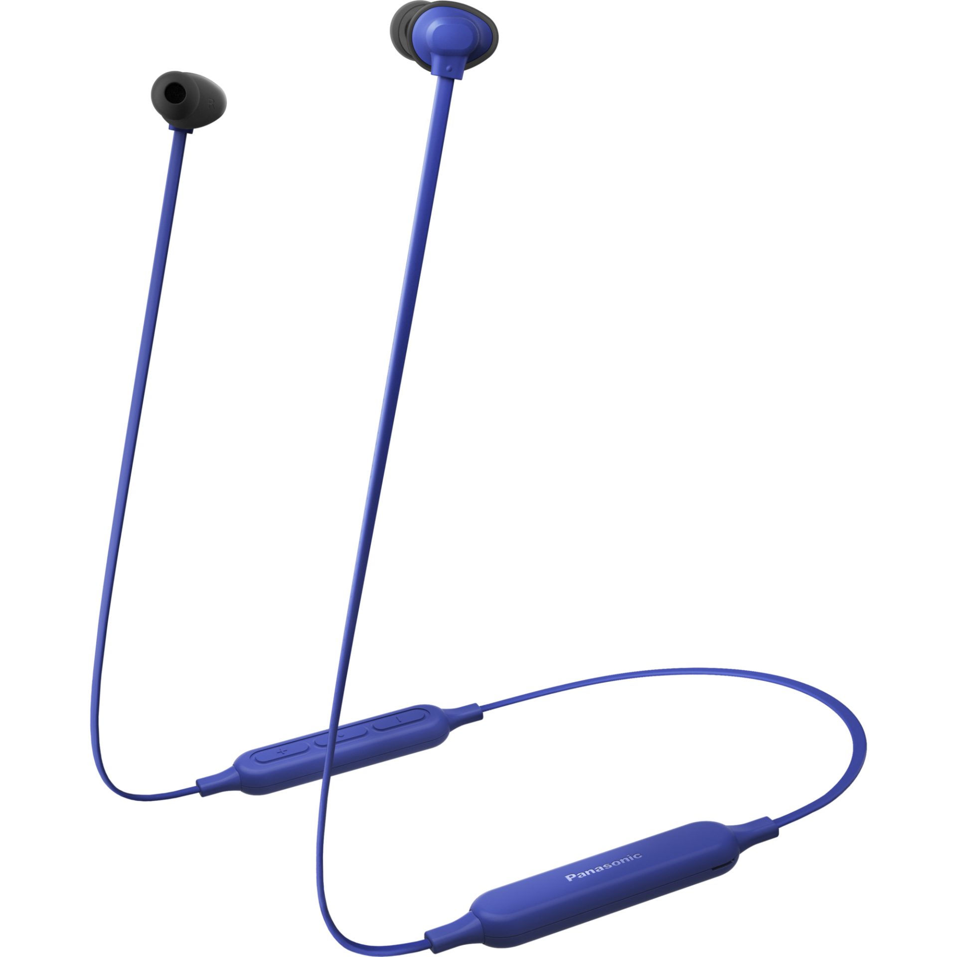 Panasonic RZ-NJ320 bezdrátová sluchátka Bluetooth do uší (ERGOFIT PLUS, Extra Bass System, rychlé nabíjení, 18h přehrávání, plochý kabel), modrá