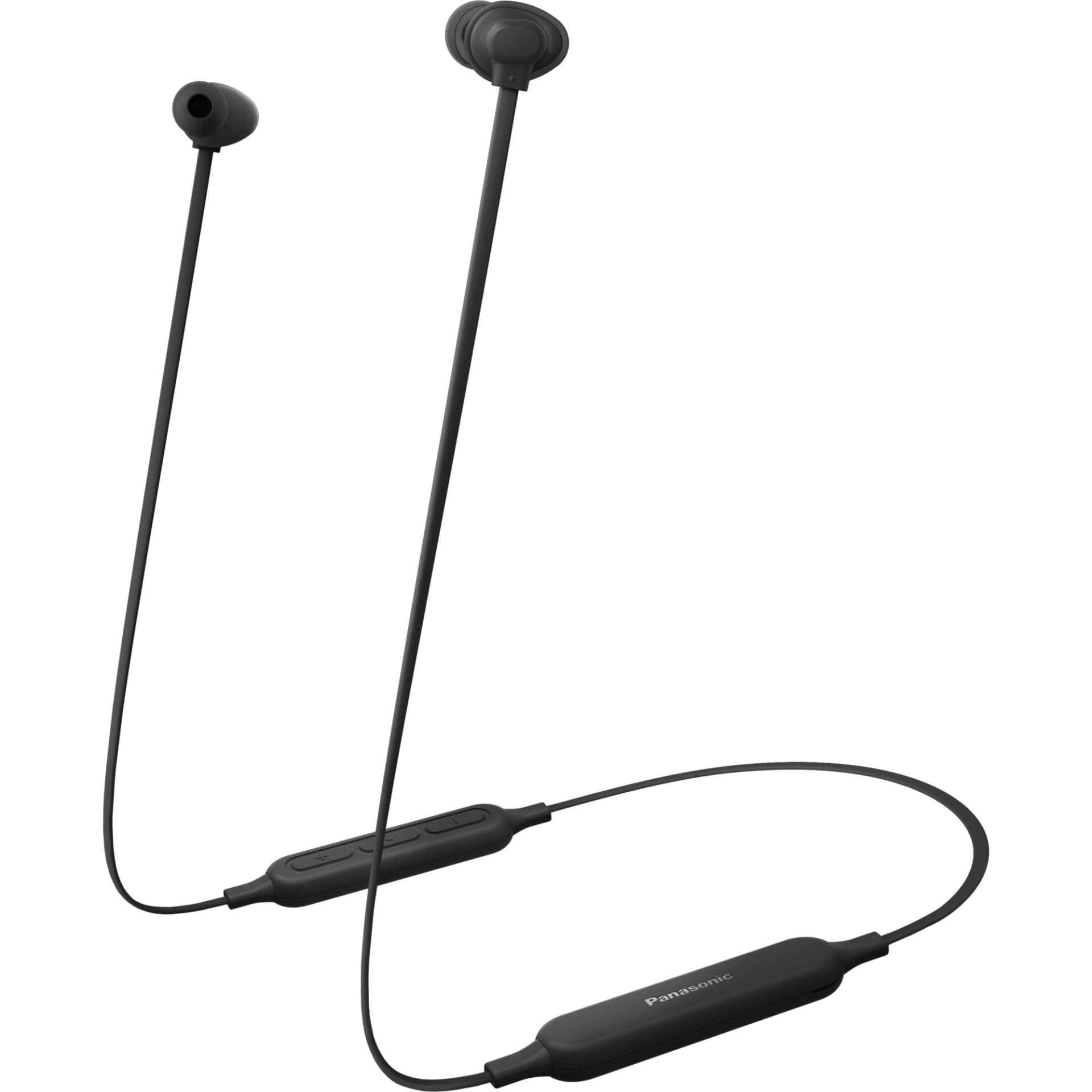 Panasonic RZ-NJ320 bezdrátová sluchátka Bluetooth do uší (ERGOFIT PLUS, Extra Bass System, rychlé nabíjení, 18h přehrávání, plochý kabel), černá