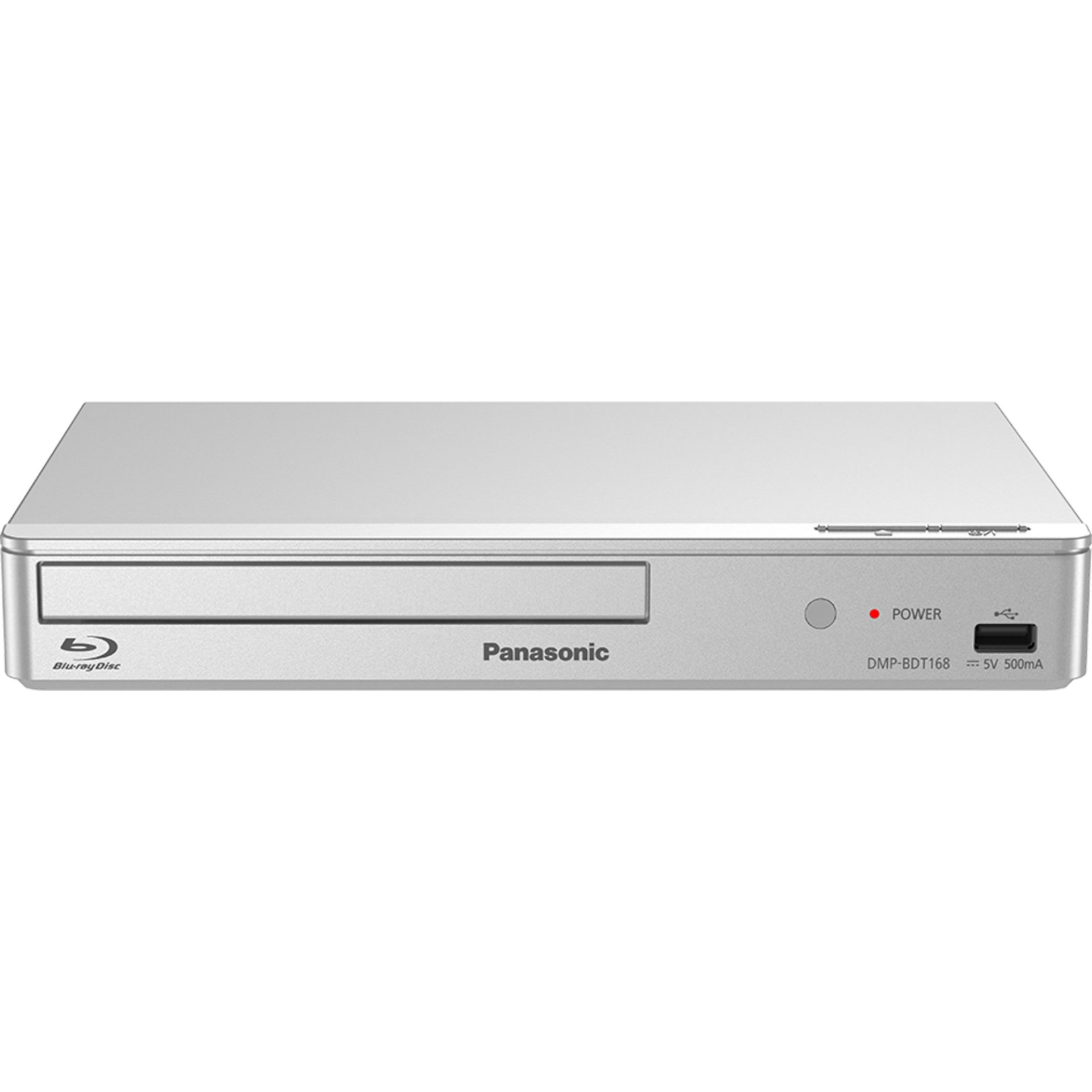 Panasonic DMP-BDT168 blu-ray přehrávač (podporované formáty: Xvid/MKV/MP4/FLAC/MP3/AAC/ALAC/DSD, webové aplikace, USB, HDMI), stříbrná
