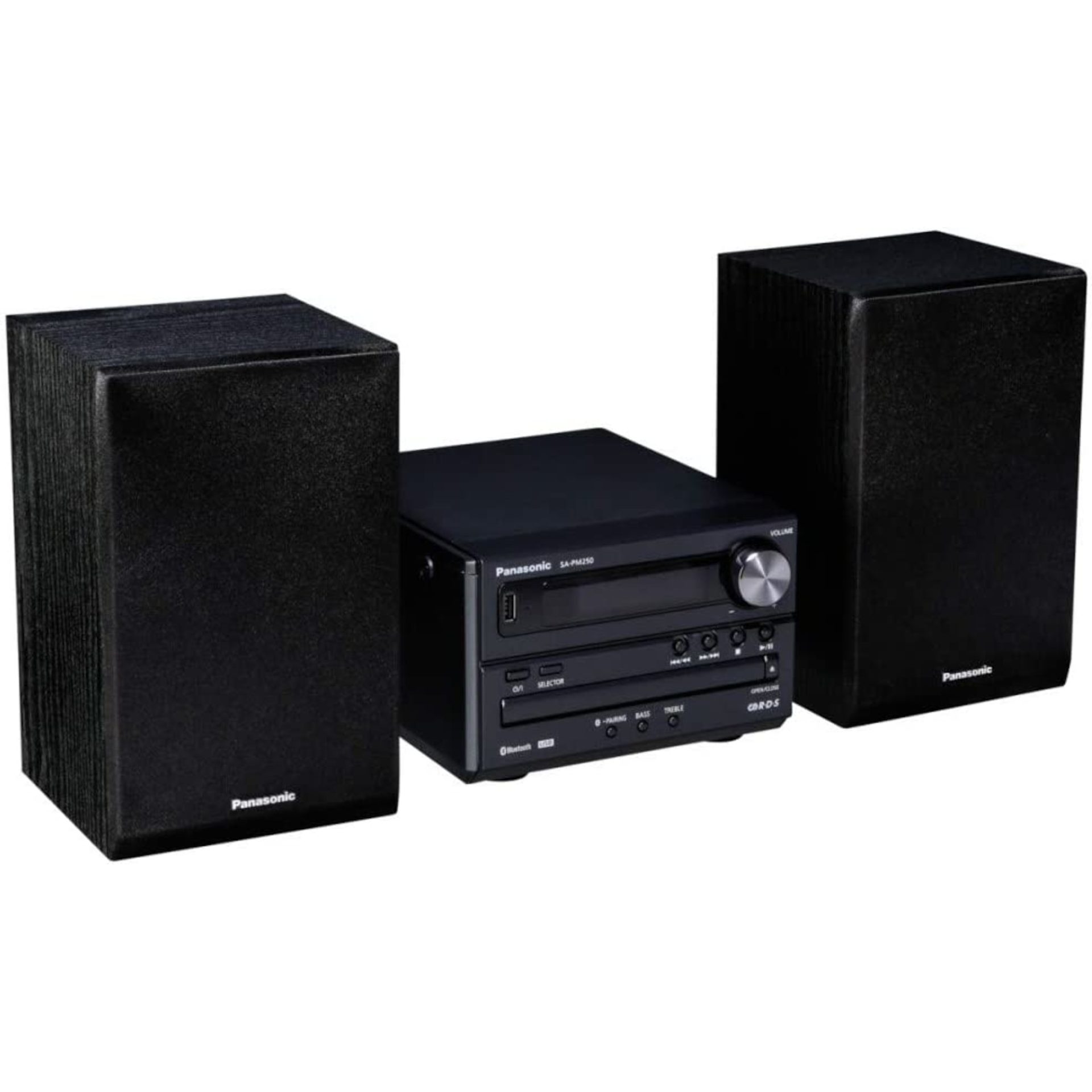 Panasonic SC-PM250 Mikrosystémové CD (20W, Bluetooth, USB, FM, bohaté basy, čistý zvuk, XBS Master, automatické vypnutí, pohotovostní režim), černá