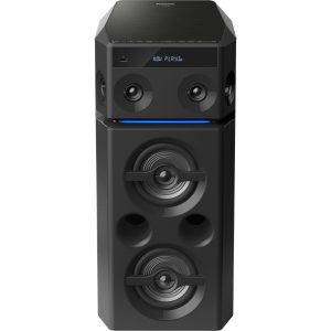Panasonic SC-UA30 bezdrátový reproduktor (3300W, Bluetooth, USB, FM, 4 výškové reproduktory 4cm, AIRQUAKE BASS, MAX Juke app, karaoke), černá