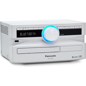 Panasonic SC-UX100 Power Audio Kit (300W, 13cm subwoofer, Bluetooth, CD, USB, FM, MAX Juke App, místní přednastavený ekvalizér), bílá