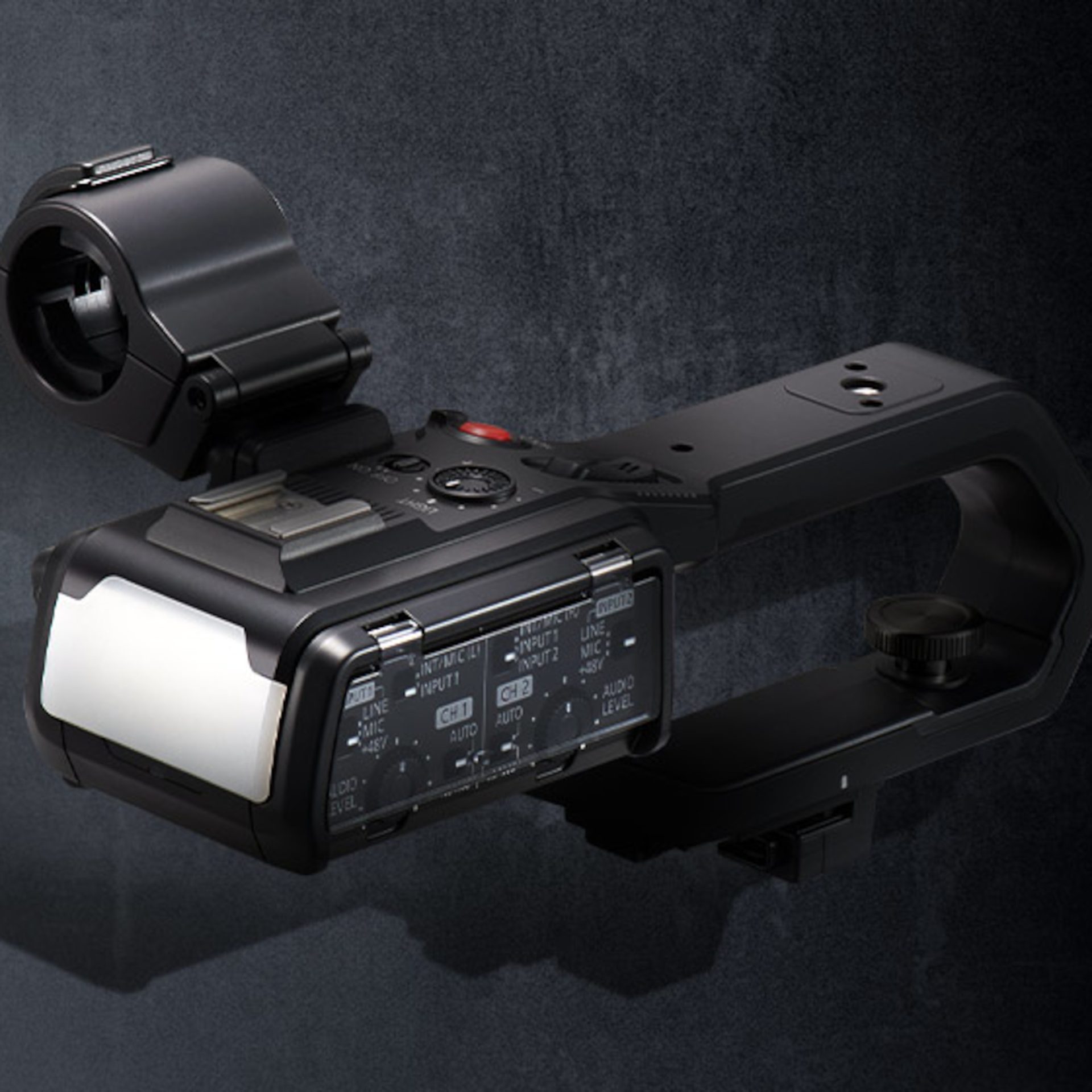 Panasonic VW-HU1 odnímatelný držák přenosné kamery (2-kanálový XLR audio, LED video světlo, vhodné pro HC-X1500 a HC-X2000), černá