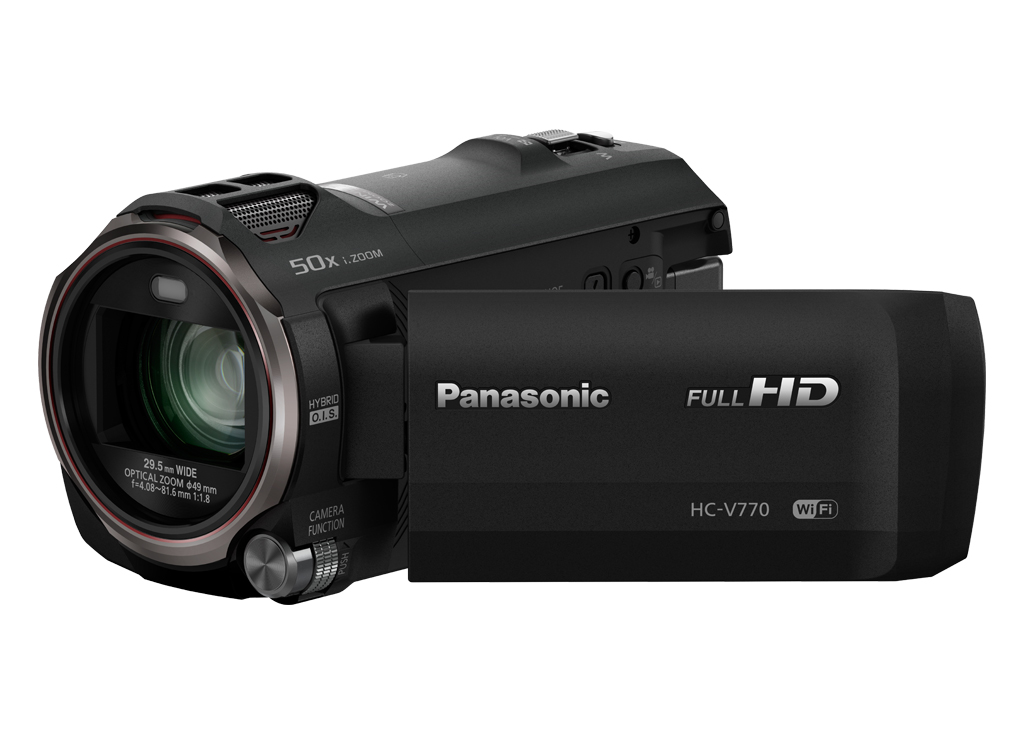 Panasonic HC-V770 Full HD kamera (20x optický zoom, HDR film, bezdrátový duální fotoaparát, vysoká kvalita obrazu 6,03M), černá