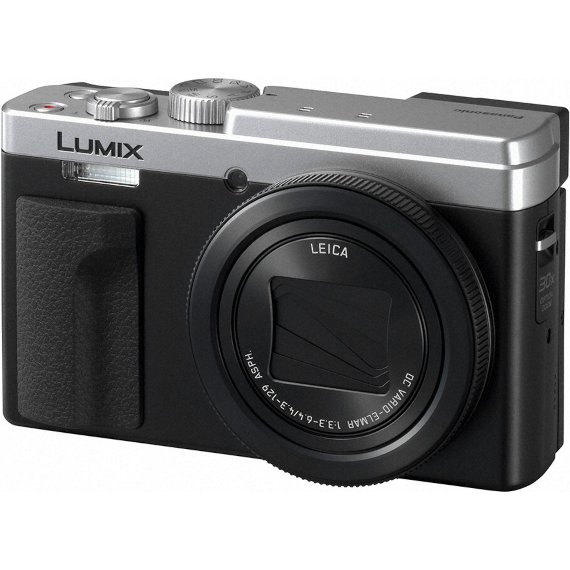 Panasonic DC-TZ95D Lumix fotoaparát (travel) s 30x zoomem (MOS 20.3MP, 4K selfie, 4K video, Post Focus, LVF hledáček 2330k pt), černobíle a stříbrně