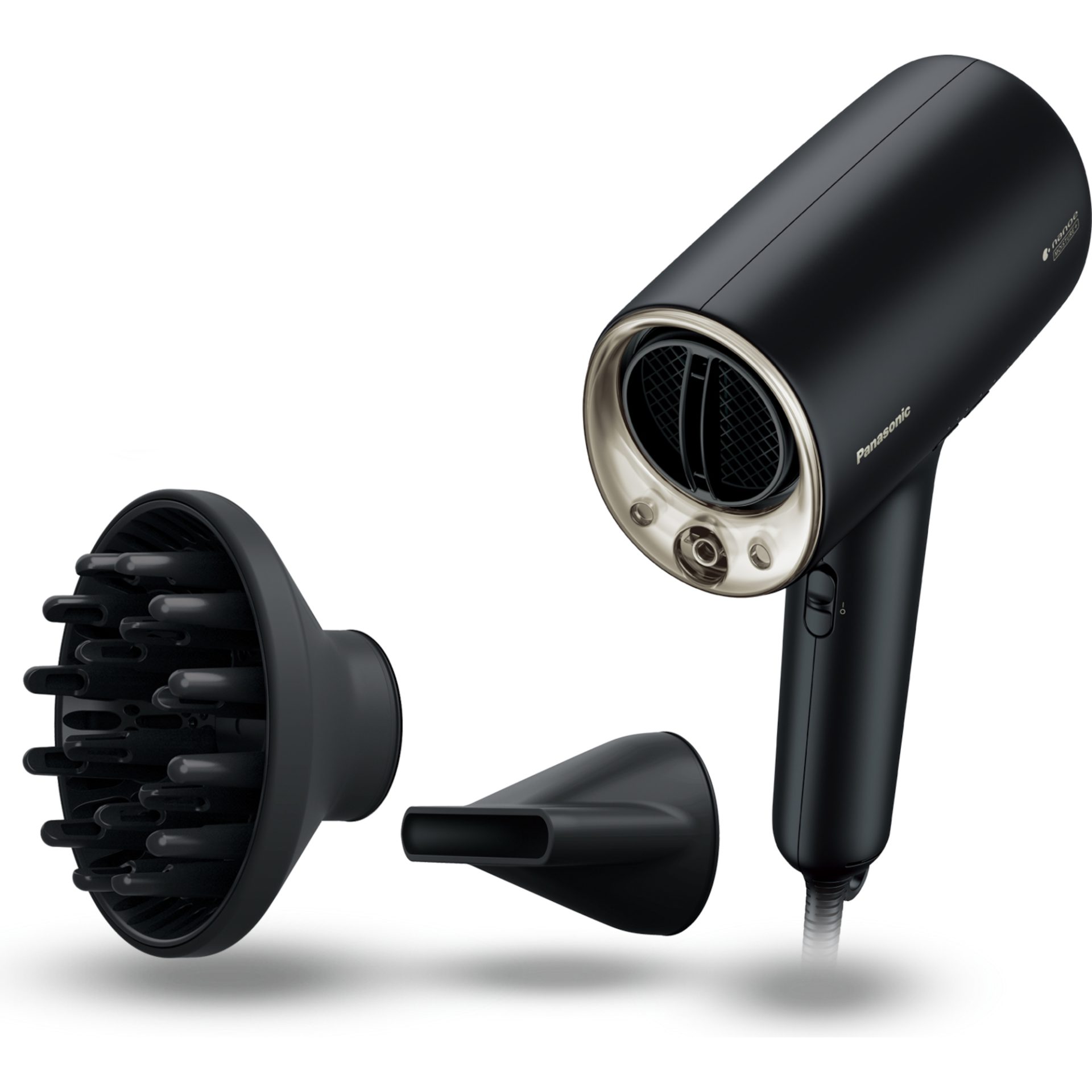 Panasonic EH-NA0J vysoušeč vlasů s technologií nanoe™ MOISTURE+ a Mineral (1600 W, 4 teplotní režimy, koncentrační tryska, difuzor), černý