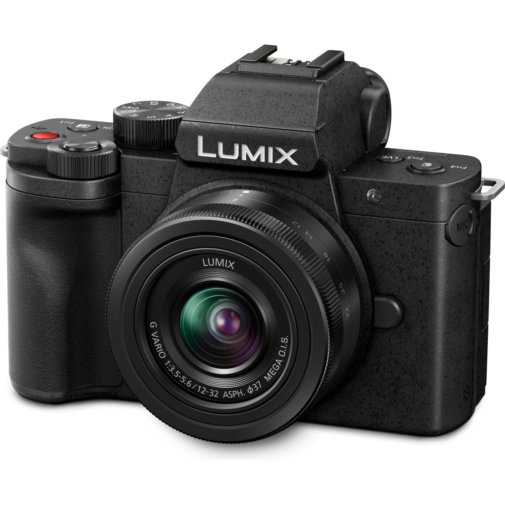 Panasonic DC-G100DK Lumix digitální fotoaparát pro vloggery: tělo DC-G100D + objektiv H-FS12032 12-32 mm, F3,5-5,6 (4K/30p a FHD/60p, 20,3 MP, USB typ